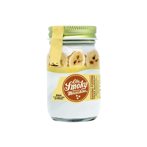 Frasco de Ole Smoky Banana Pudding Cream Miniatura. 